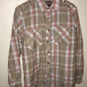 Mens Button down long-sleeved dress shirt